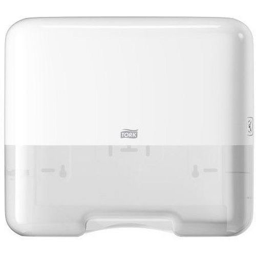 Tork - Distributeur Essuie-mains H3 Blanc - Plastique - Capacité 200 Essuie-mains - Hygiène et Durabilité