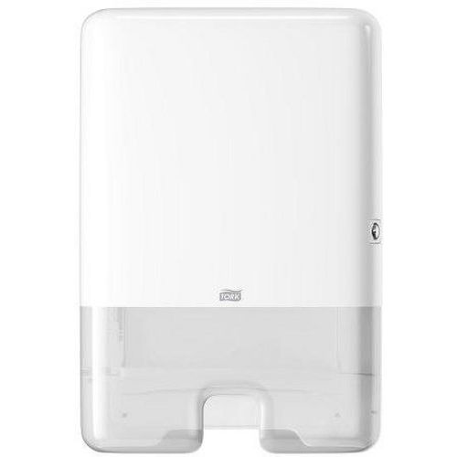 Tork - Distributeur d'essuie-mains mural H2 - Blanc - Plastique - Capacité 400 essuie-mains - 444x302x102mm
