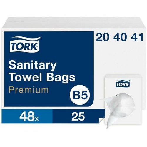 Tork - Sac hygiène pour serviette - Blanc - Plastique recyclable - 10x14x3.6 cm