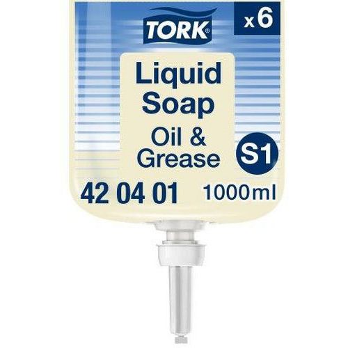Tork - Recharge Savon Liquide Premium S1 - 1L - Spécial Huile et Graisse - Éco-responsable