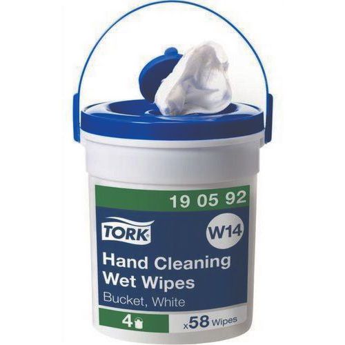 Tork - Lingettes Nettoyantes Mains Bleues - 58 Lingettes/Paquet - 50% Recyclé - Éco-responsable