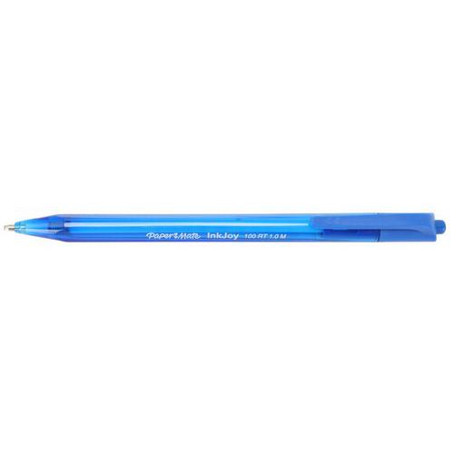 Papermate - Stylos à bille Inkjoy 100 - Pointe fine 0,5 mm - Bleu - Lot de 100 - Encre fluide et confortable