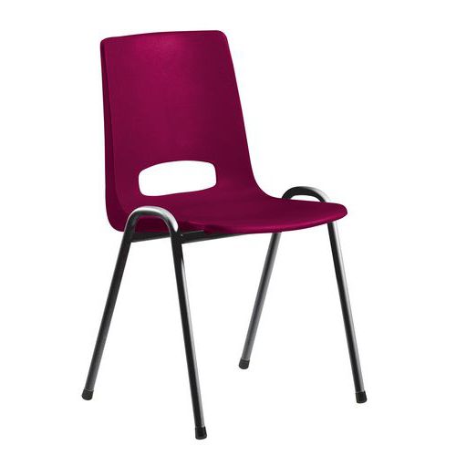 Chaise 4p Anthracite Coque Bordeaux