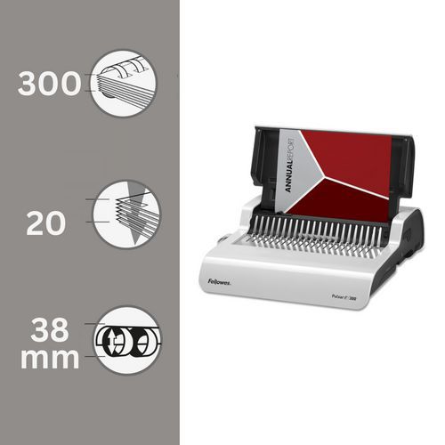 Fellowes - Perforelieuse Électrique Pulsar - Anneaux Plastique - 300 Feuilles Reliées - A4 - 15 Feuilles Perforées