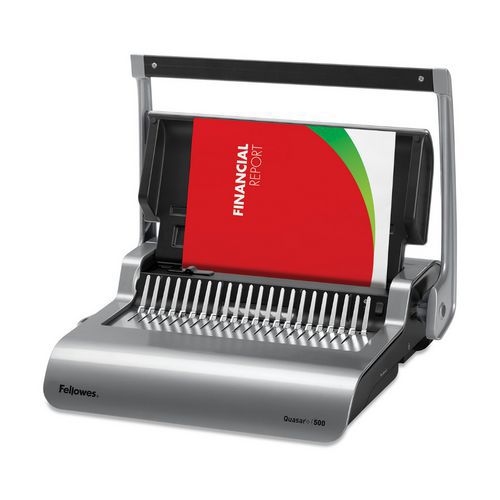 Fellowes - Perforelieuse Quasar+ 500 Électrique - Anneaux Plastique - 500 Feuilles - A4 - 22 Feuilles Perforées