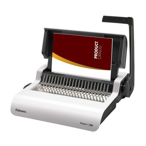 Fellowes - Perforelieuse Pulsar + 300 Manuelle - 300 Feuilles Reliées - 17 Feuilles Perforées - Anneaux Plastique - Format A4