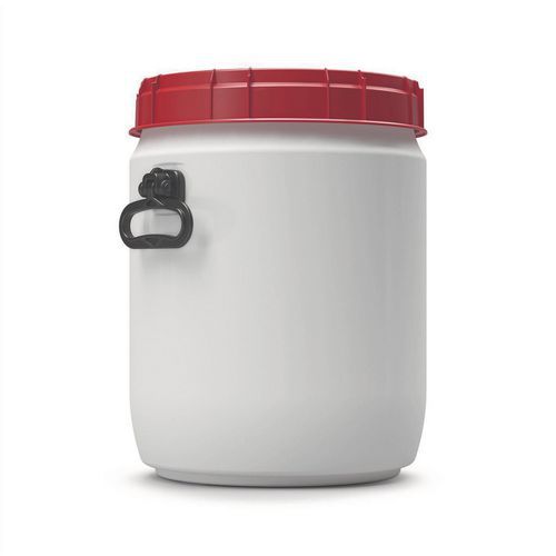 Curtec - Baril 34L Ouverture Totale Blanc avec Poignées - Homologué UN-X - Usage Alimentaire - Recyclable