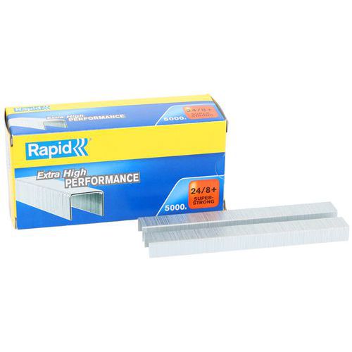 Rapid - Agrafes SuperStrong 24/8+ - Boîte de 5000 - Pour Papier - Haute Résistance