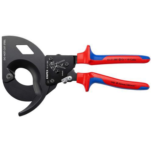 Knipex - Coupe-câbles à cliquet 280mm - Cu/Al Ø52mm/380mm² - Grande capacité - Outillage à main spécialisé