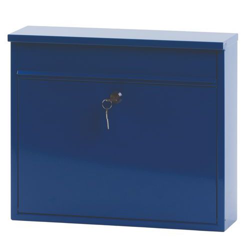 V-Part - Boîte aux Lettres Murale Inox Bleu - 31.5 cm Hauteur - Robuste et Durable