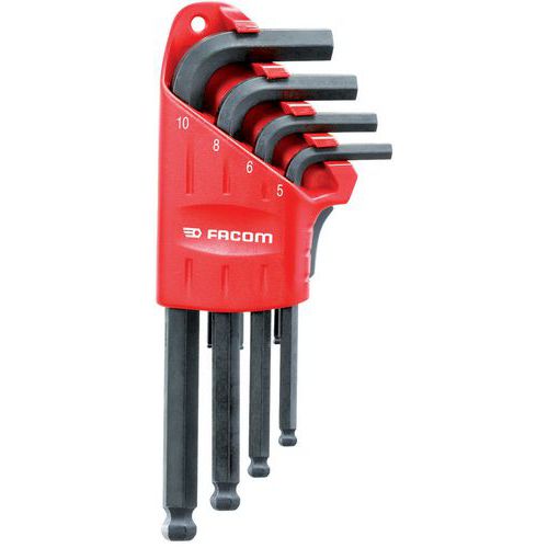 Facom JP9A Jeux de Clé mâles coudées 6 pans en Étui 260 g Gris//Rouge