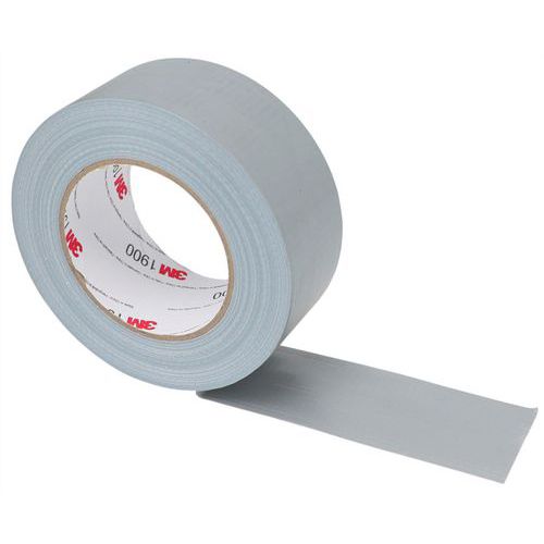 3M - Ruban Toilé 1900 Gris 50m x 50mm - Adhésif Caoutchouc Haute Performance - Idéal pour Travaux