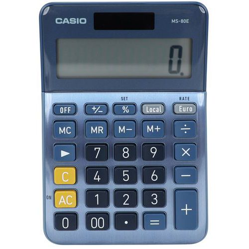Casio - Calculatrice de bureau MS-80E - LCD Solaire/Pile - 8 chiffres - Compacte et fiable