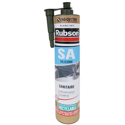Rubson - Mastic Silicone Sanitaire SA Blanc 0.3L - Anti-moisissure et Étanche