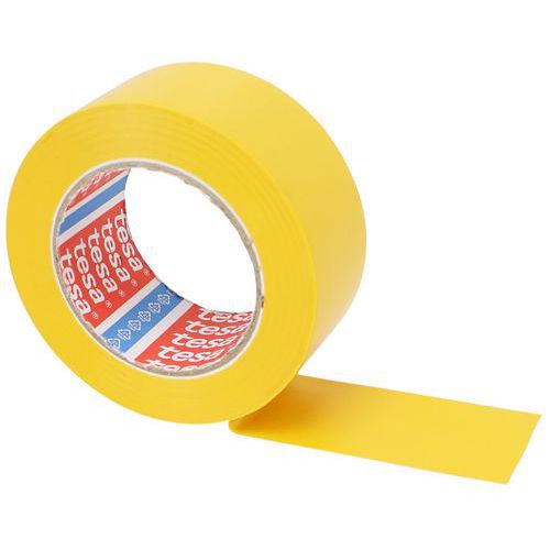 Tesa - Ruban Vinyle Jaune 33m x 50mm - Marquage Distanciation Sociale - PVC Résistant
