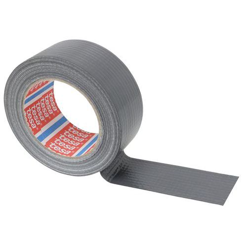 Tesa - Ruban Adhésif Toile Américaine Argent 50m x 50mm - Haute Tenue 4.5 N/cm - Résistant jusqu'à 95°C