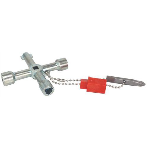Knipex - Clé Universelle Profi-Key 76mm Zinc - Carré 5-8mm Triangle 9mm - Poignées Longues