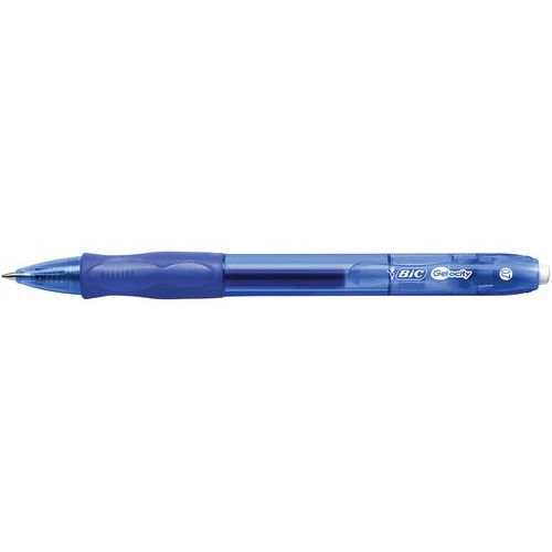 BIC - Stylo roller Gelocity Bleu - Pointe 0,7 mm - Lot de 12 - Encre Gel Visible - Emballage Recyclé