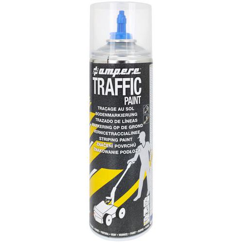 Ampere System - Peinture Traçage Sol Traffic 650ml Bleu - Aérosol Inflammable - Séchage Rapide 15 min