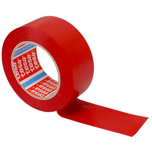 Tesa - Ruban Adhésif de Marquage Rouge 33m x 50mm - PVC Résistant - Signalisation Sécurité