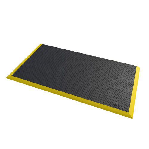 Notrax - Tapis de soudage Diamond Flex Nitrile FR - 97 x 163 cm Noir/Jaune - Usage intensif, antifatigue, recyclable
