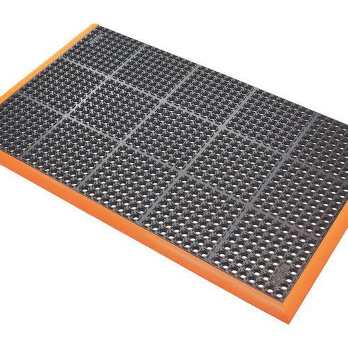 Notrax - Tapis caillebotis antifatigue nitrile Safety Stance 91x152 cm Noir - Usage intensif - Résistant huiles et produits chimiques