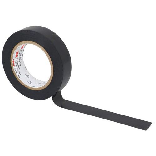 3M - Ruban d'isolation électrique Temflex 165 - 10m x 15mm Noir - Résistant et Durable