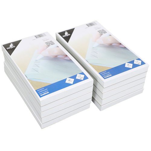 Bloc-notes encollé blanc 200 feuilles - Lot de 10 - Idéal bureau et école