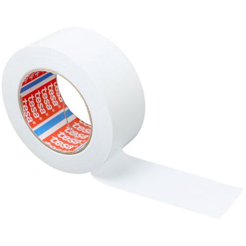 Tesa - Ruban Vinyle Blanc 33m x 50mm - Marquage Distanciation Sociale - PVC Résistant