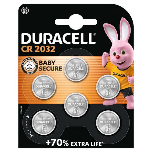 Duracell - 6 Piles Bouton Lithium CR2032 - Pack de 6 - 3V - Pour Petits Appareils Électroniques
