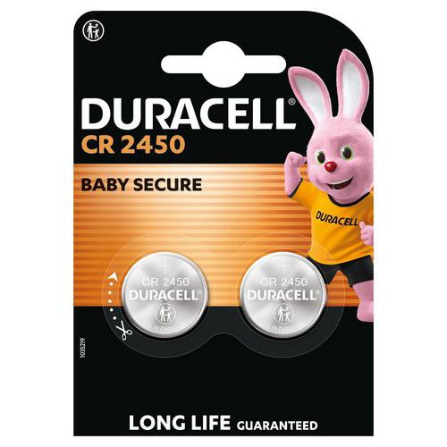 Duracell - Pile bouton Lithium CR2450 - Pack de 2 - 3V - Recyclable