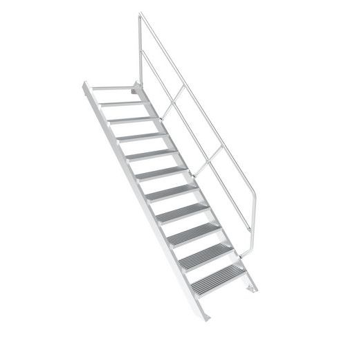 Tubesca-Comabi - Escalier avec main courante 60° - Hauteur 1.32m - 5 marches - Plateforme 1000mm - Norme EN 14122