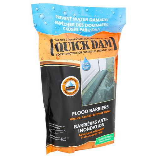 Orisques - Boudin anti-inondation 1.5m Quickdam - Absorption 7L - Noir - Protection efficace