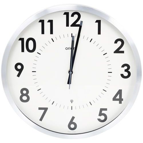 Orium - Horloge Murale RC Aluminium Ronde 40 cm Anthracite Radiopilotée - Pile AA Fournie - Design Moderne
