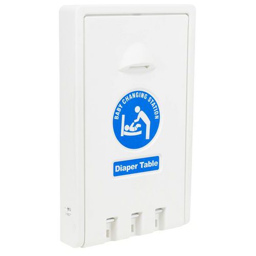 Medial - Table à langer verticale HDPE blanc - 15 kg max - Durable et hygiénique