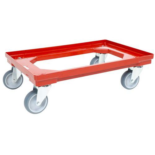 Matfer - Plateau roulant PEHD pour bacs norme Europe - Capacité 300 kg - Rouge - 610x410x170 mm