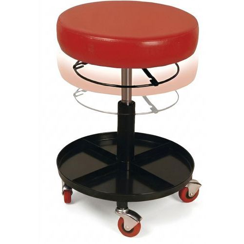 GYS - Tabouret de carrossier - Hauteur réglable 380-500 mm - Mobilier d'atelier professionnel