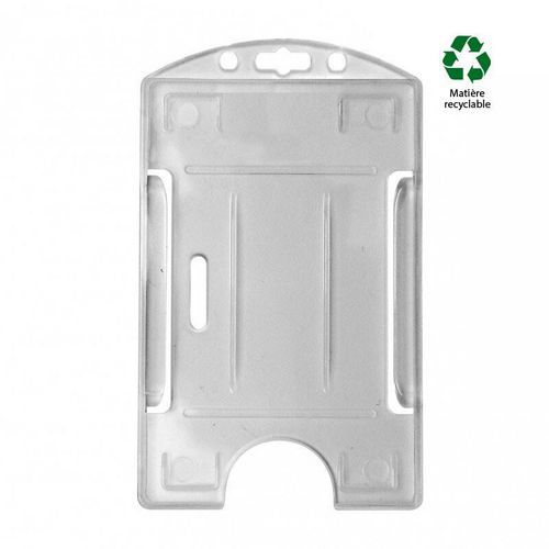 Porte-badge vertical bleu roi pour 1 carte - 98x57mm - Recyclable