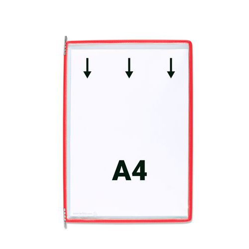 Djois Made By Tarifold - Pochette de présentation A4 Rouge - 10 pochettes - PVC/fil d'acier - Emballage 100% recyclable