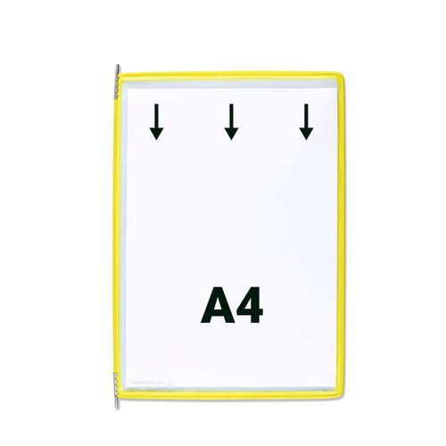 Djois Made By Tarifold - Pochette de présentation A4 Jaune - 10 pochettes - PVC/fil d'acier - Emballage 100% recyclable