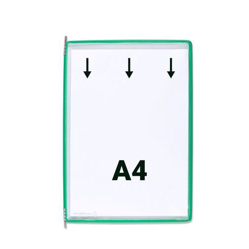 Djois Made By Tarifold - Pochette de présentation A4 Verte - 10 pochettes - PVC/fil d'acier - Emballage 100% recyclable