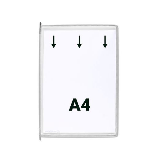 Djois Made By Tarifold - Pochette de présentation A4 grise - 10 pochettes - PVC/fil d'acier - Emballage 100% recyclable