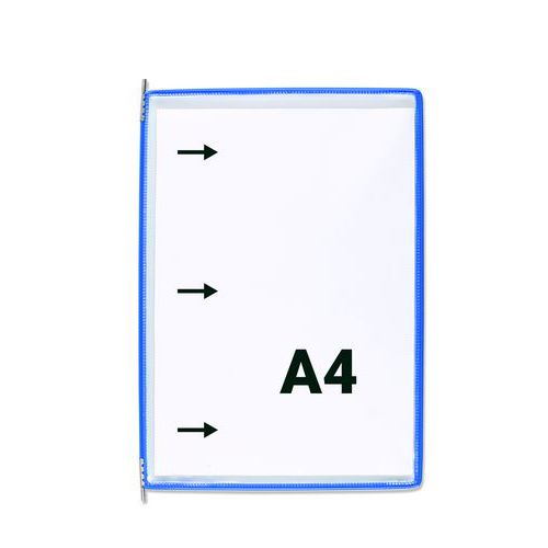 Djois Made By Tarifold - Poche à pivots A4 - Bleu - 10 pochettes PVC - Format 210x297mm