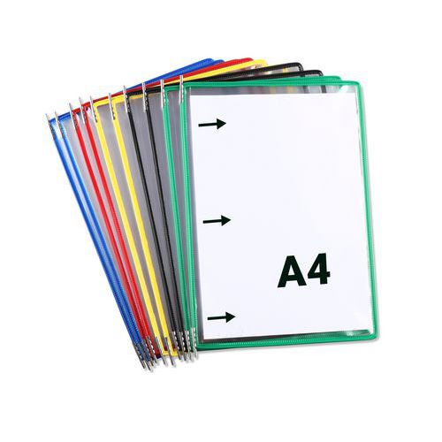 Djois Made By Tarifold - Lot de 10 pochettes à pivots A4 - PVC assorti - Ouverture grand côté
