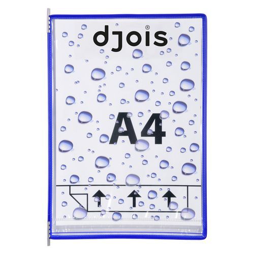Djois Made By Tarifold - Poche à pivots inox anti-humidité A4 - 10 pochettes bleues - PVC résistant - Idéal affichage bureau