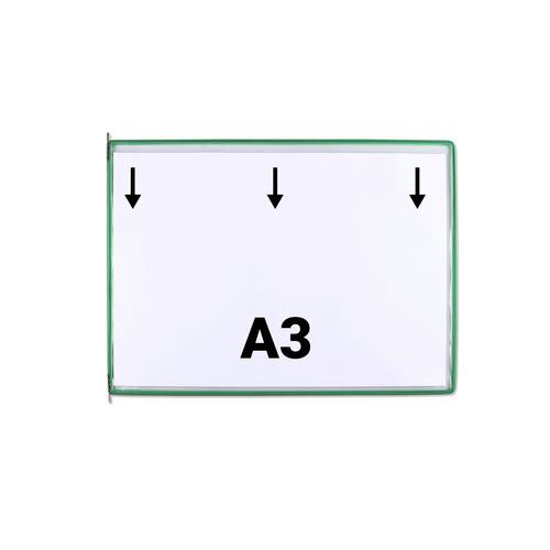 Djois Made By Tarifold - Poche à pivots A3 Paysage Vert - 10 pochettes PVC - Format 297x420mm - Garantie 10 ans