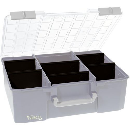 Raaco - Lot de 6 Séparateurs Perpendiculaires CarryLite 150 - Noir - Plastique Recyclable - 270mm