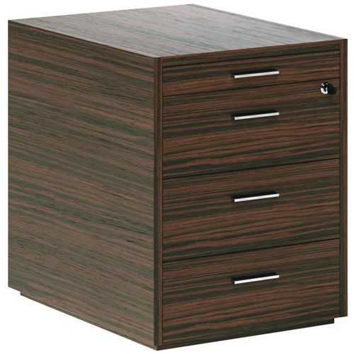 Caisson En Placage Bois 3 Tiroirs Et Tirette Plumier Ebène