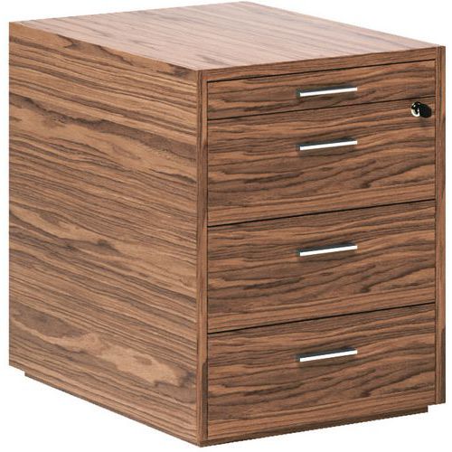 Caisson En Placage Bois 3 Tiroirs Et Tirette Plumier Noyer Américain