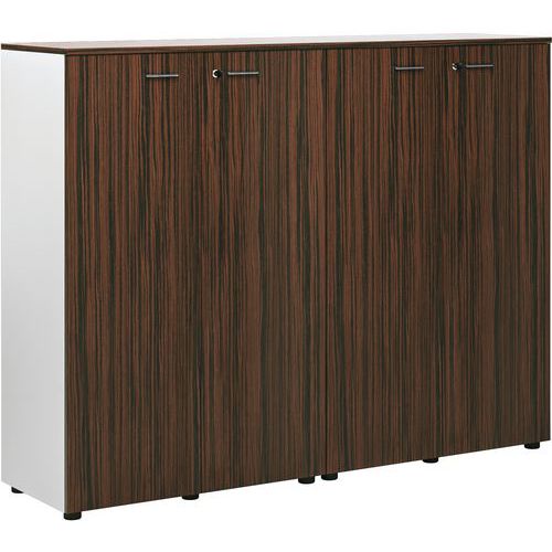 Ensemble 2 Armoires Mi Hautes Portes Battantes Ebène/blanc